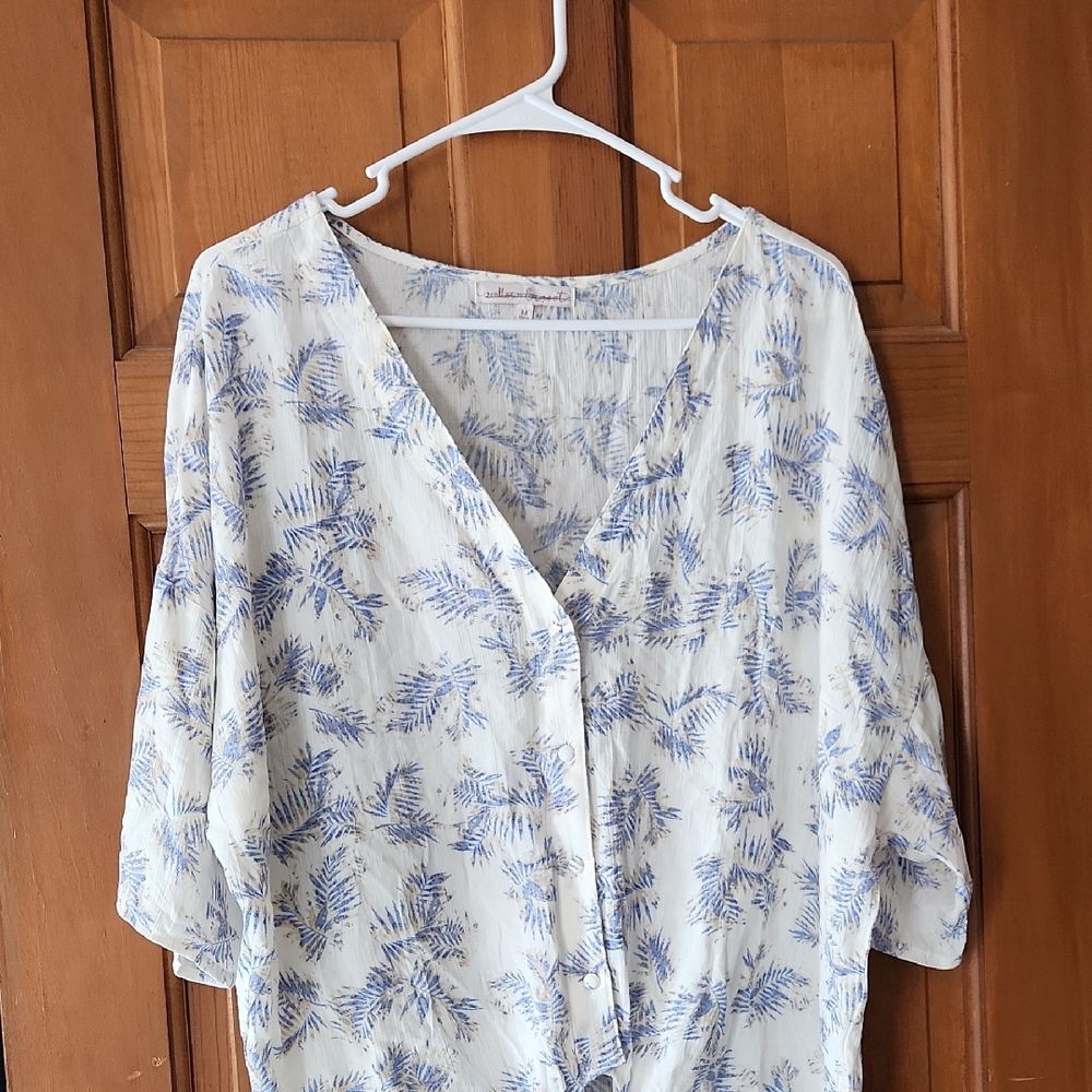 Cream Buttoned Relaxed Blouse